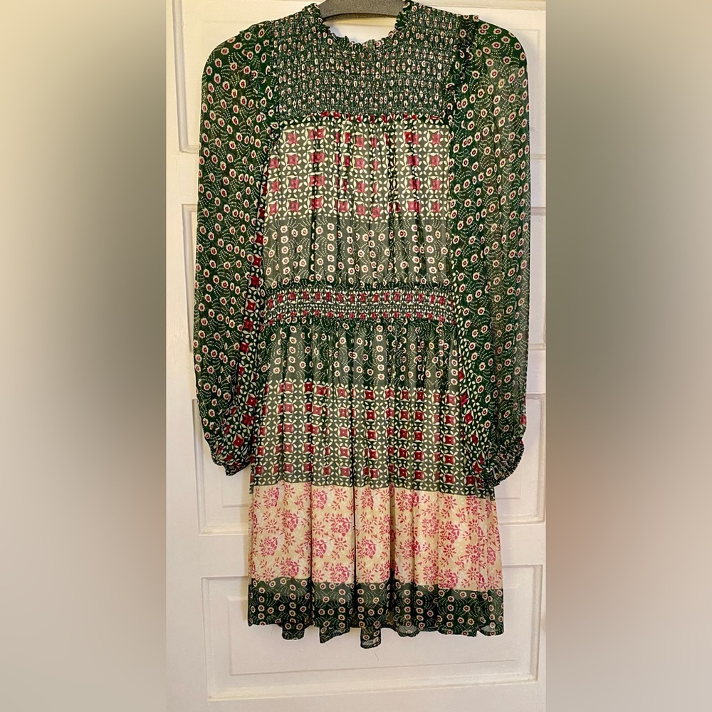 Floral Patchwork Long Sleeve Dress (Anthropologie- Size xs)